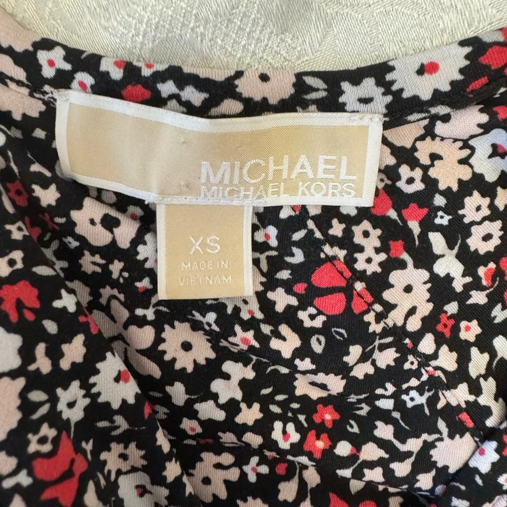 Michael Kors XS Brooks Floral Print Cut Out Dress Career Feminine Work Casual‎